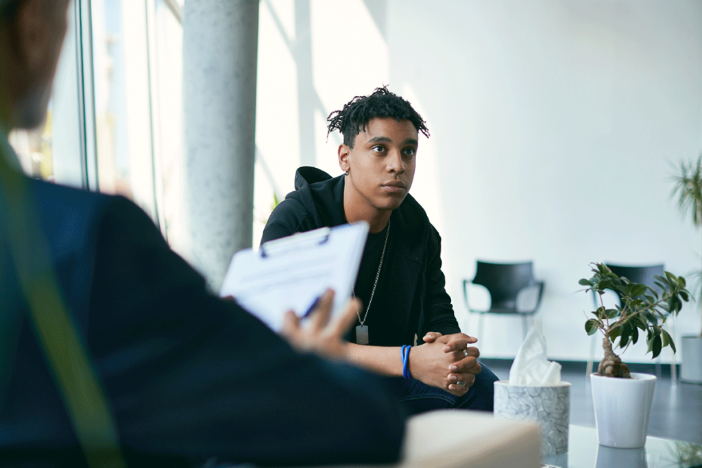 Teen in counseling learning about self awareness activities for adolescents